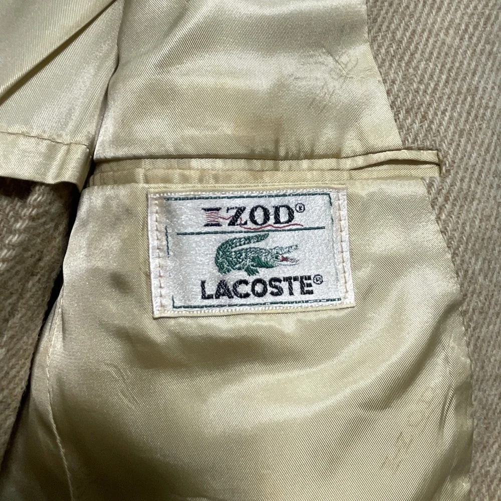 Vintage Izod Lacoste Wool Men's Blazer with Elbow Patches & Alligator‎ Buttons